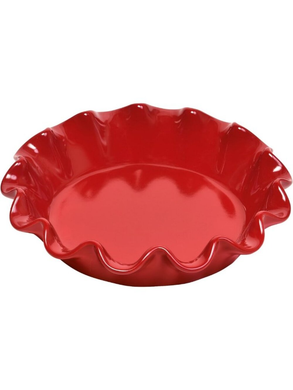 Burgundy Ruffled Ceramic Pie Dish, 10.5" x 2.5", Perfect for Baking & Serving